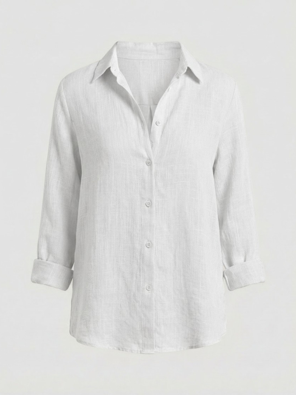 Women's White Relaxed Button-Down Shirt